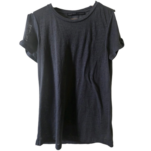 AllSaints‎ T-Shirt Cold Shoulder Top Short Sleeve Tee XS - Picture 1 of 5